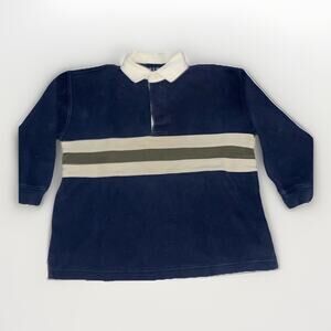 Vintage 90s GAP Rugby Polo Long Sleeve Navy/White Stripe – XS (16x17.5)